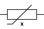 Magneto Resistor or Magnetic dependt resistor IEC international symbol